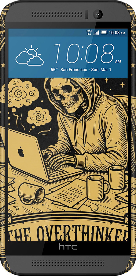 3D пластиковый глянцевый чехол The Overthinker для HTC One M9 - 6774c-129 изображение 