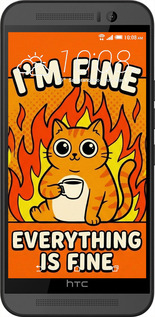 Силиконовый чехол Funny Cat для HTC One M9 - 6786u-129 изображение 