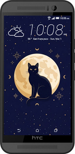 Силиконовый чехол Cute Cat Celestial/Witchy для HTC One M9 - 6787u-129 изображение 