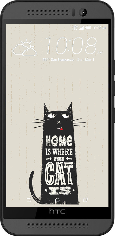 Силиконовый чехол Кот для HTC One M9 - 4671u-129 изображение 