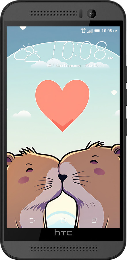 Силіконовий чехол Капібара кохання для HTC One M9 - 6027u-129 изображение 