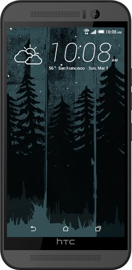 Силиконовый чехол Лиса и ночной лес для HTC One M9 - 6481u-129 изображение 