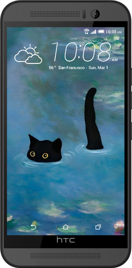 Силиконовый чехол С изображением кота и водяной лилии Monet для HTC One M9 - 6519u-129 изображение 