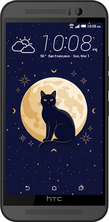 Силиконовый чехол Cute Cat Celestial/Witchy для HTC One M9 - 6787u-129 изображение 