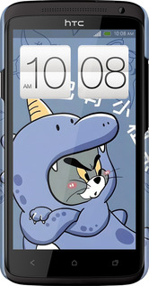 3D пластиковый глянцевый чехол Том и джерри 1 для HTC One X+ - 6358c-69 изображение 