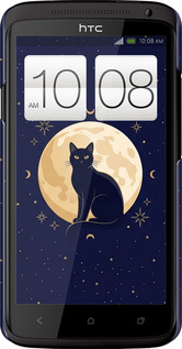 3D пластиковый глянцевый чехол Cute Cat Celestial/Witchy для HTC One X+ - 6787c-69 изображение 