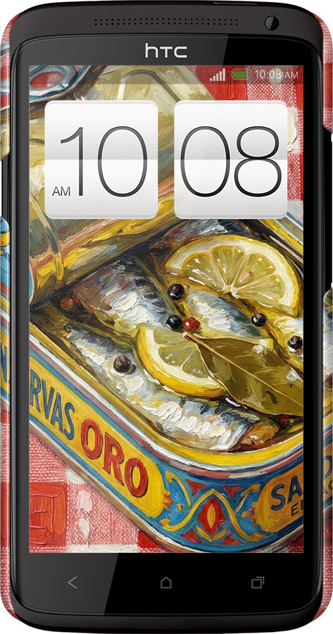 3D пластиковый глянцевый чехол Vintage Sardine Tin Phone для HTC One X+ - 6772c-69 изображение 