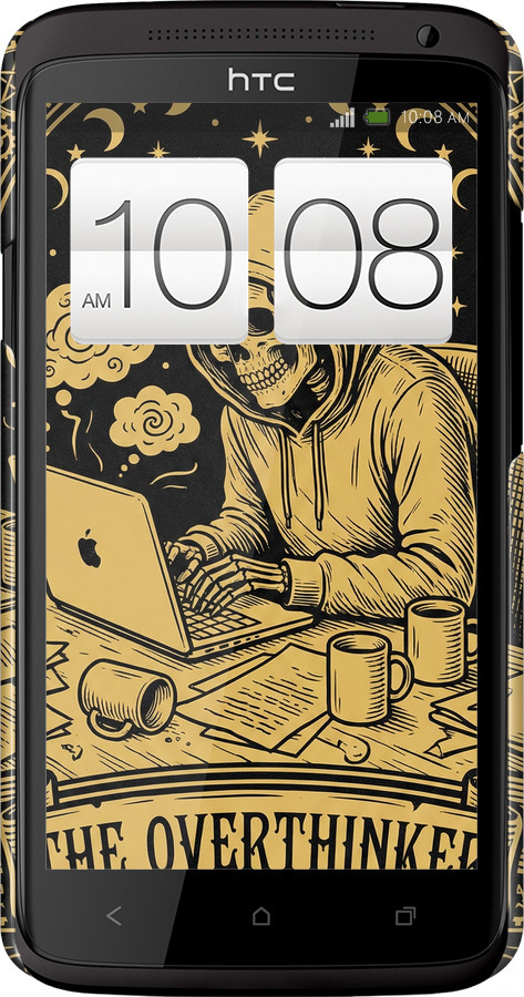 3D пластиковий глянцевий чехол The Overthinker для HTC One X - 6774c-42 изображение 