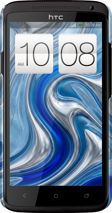 3D пластиковий глянцевий чехол Liquid Chrome для HTC One X+ - 6781c-69 изображение 
