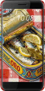3D пластиковий матовий чехол Vintage Sardine Tin Phone для HTC One X10 - 6772m-995 изображение 
