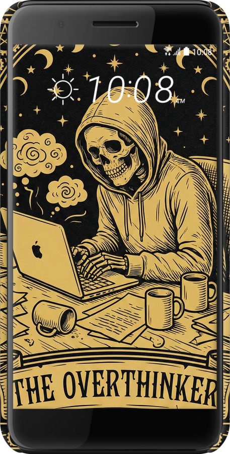 3D пластиковый матовый чехол The Overthinker для HTC One X10 - 6774m-995 изображение 