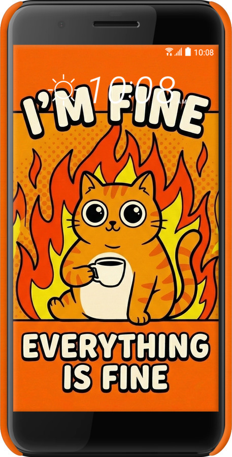 3D пластиковый матовый чехол Funny Cat для HTC One X10 - 6786m-995 изображение 