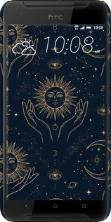 3D пластиковий матовий чехол Celestial Harmony: Sun & Moon Gold Mystic Pattern для HTC One X9 - 6778m-783 изображение 