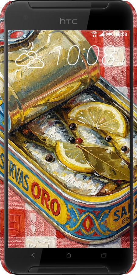 3D пластиковый матовый чехол Vintage Sardine Tin Phone для HTC One X9 - 6772m-783 изображение 