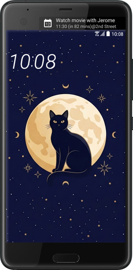 Силиконовый чехол Cute Cat Celestial/Witchy для HTC U Ultra - 6787u-833 изображение 