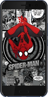 Силиконовый чехол Человек паук для HTC U11 - 6279u-1007 изображение 