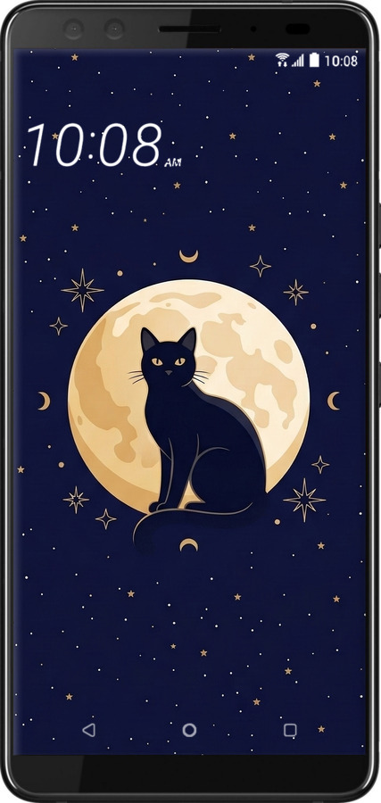 Силиконовый чехол Cute Cat Celestial/Witchy для HTC U12 Plus - 6787u-1712 изображение 