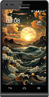 Силіконовий чехол Арт волны для Huawei Ascend G6 - 6332u-367 изображение 