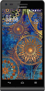 Силиконовый чехол Золотой узор для Huawei Ascend G6 - 678u-367 изображение 