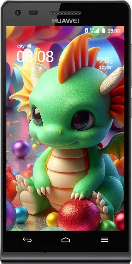 Силиконовый чехол Веселый дракончик для Huawei Ascend G6 - 5812u-367 изображение 