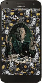 Силиконовый чехол Волк с валл стрит для Huawei Ascend G7 - 6287u-147 изображение 