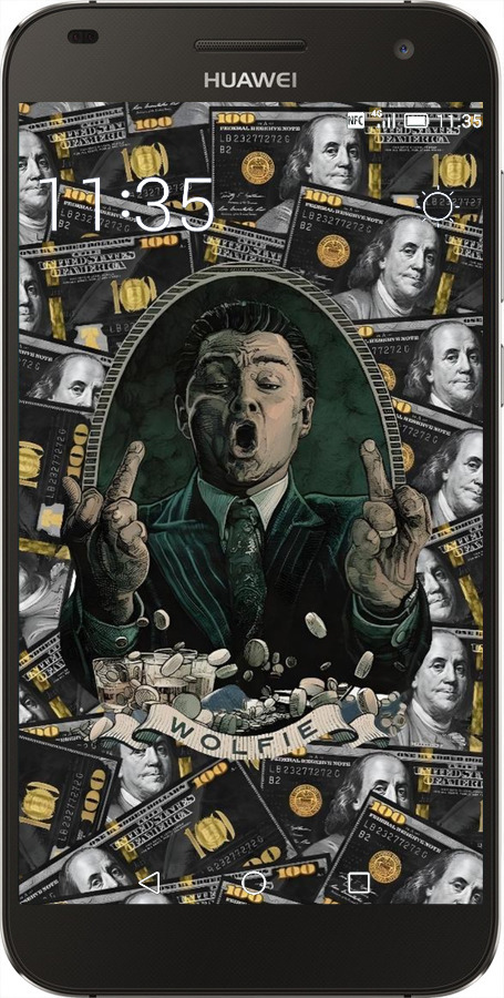 Силиконовый чехол Волк с валл стрит для Huawei Ascend G7 - 6287u-147 изображение 