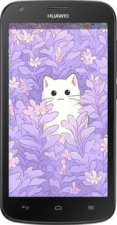 Силиконовый чехол Котик в цветах для Huawei Ascend Y600 - 6390u-486 изображение 