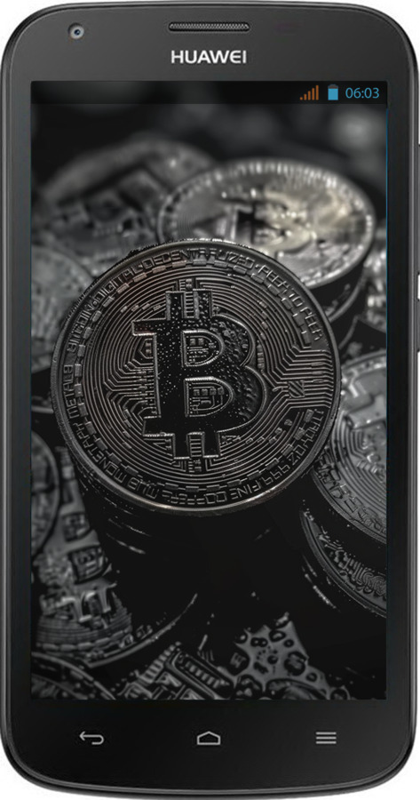 Силиконовый чехол Black Bitcoin для Huawei Ascend Y600 - 6090u-486 изображение 