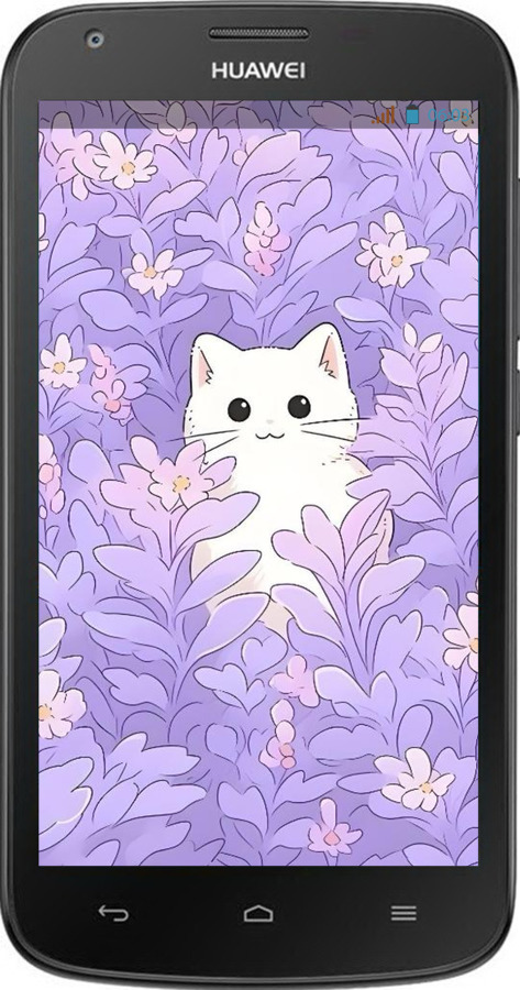 Силиконовый чехол Котик в цветах для Huawei Ascend Y600 - 6390u-486 изображение 