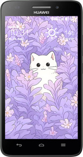 Силіконовий чехол Котик в цветах для Huawei G620S - 6390u-328 изображение 