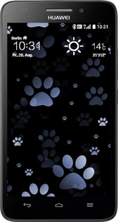 Силиконовый чехол С синими отпечатками лап для Huawei G620S - 6441u-328 изображение 