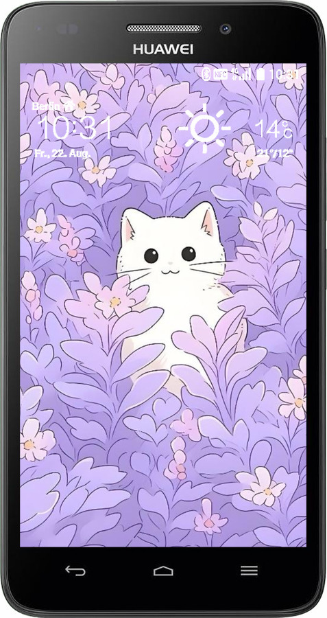 Силіконовий чехол Котик в цветах для Huawei G620S - 6390u-328 изображение 