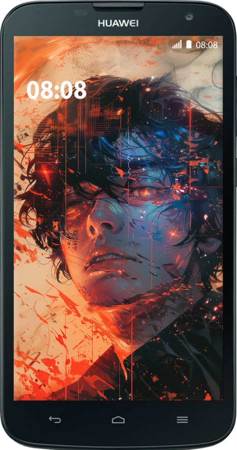 Силіконовий чехол Обличчя в полум'ї для Huawei G730 - 6127u-369 изображение 