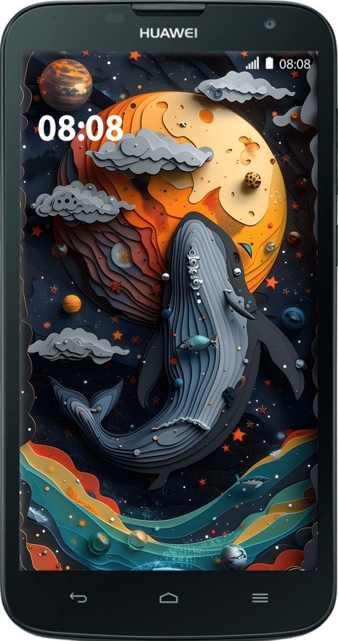 Силиконовый чехол Кит в космосе для Huawei G730 - 6328u-369 изображение 