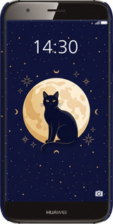 3D пластиковый матовый чехол Cute Cat Celestial/Witchy для Huawei G7 Plus - 6787m-952 изображение 