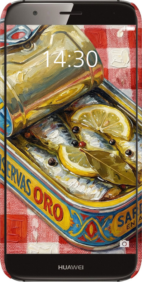 3D пластиковый матовый чехол Vintage Sardine Tin Phone для Huawei G7 Plus - 6772m-952 изображение 