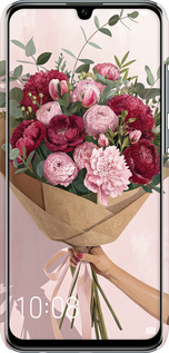 3D пластиковый матовый чехол Пионы 1 для Huawei Honor 10 Lite - 6705m-1618 изображение 