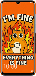 3D пластиковый матовый чехол Funny Cat для Huawei Honor 10 Lite - 6786m-1618 изображение 