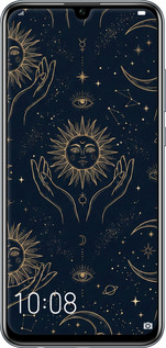 2D пластиковый чехол Celestial Harmony: Sun & Moon Gold Mystic Pattern для Huawei Honor 10 Lite - 6778t-1618 изображение 