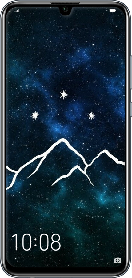 2D пластиковый чехол Горы и звезды нарисованы на фоне галактики для Huawei Honor 10 Lite - 6490t-1618 изображение 