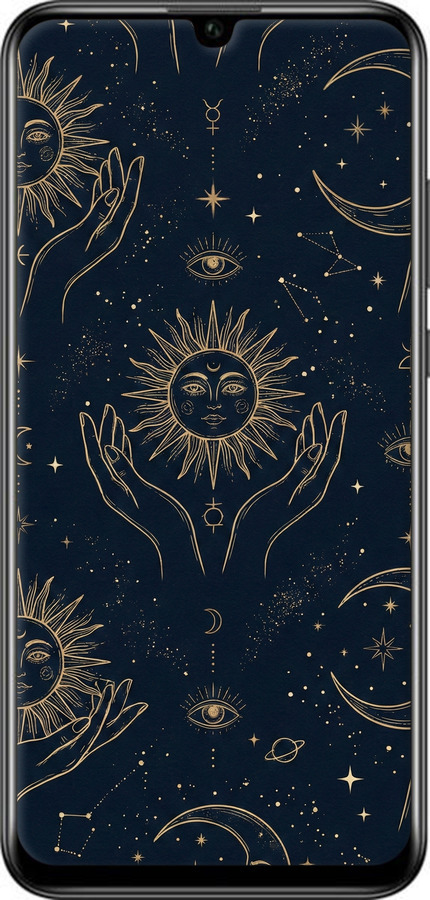 TPU чехол Celestial Harmony: Sun & Moon Gold Mystic Pattern для Huawei Honor 10i - 6778b-1673 изображение 