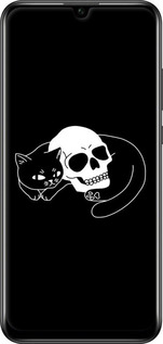 Силіконовий чехол Із зображенням кота та черепа для Huawei Honor 20 Lite - 6491u-1832 изображение 