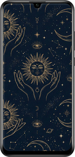2D пластиковий чехол Celestial Harmony: Sun & Moon Gold Mystic Pattern для Huawei Honor 10i - 6778t-1673 изображение 
