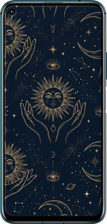 TPU чехол Celestial Harmony: Sun & Moon Gold Mystic Pattern для Huawei Honor 20 Pro - 6778b-1702 изображение 