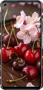 3D пластиковый матовый чехол Вишня в шоколаде для Huawei Honor 20 Pro - 6698m-1702 изображение 