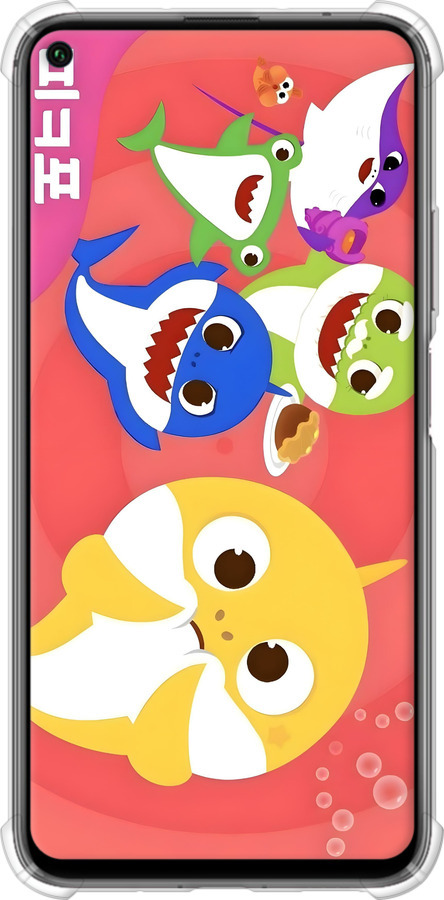 Силіконовий протиударний с посиленими кутами чехол Бейби Шаркс для Huawei Honor 20 - 6305sp-1697 изображение 