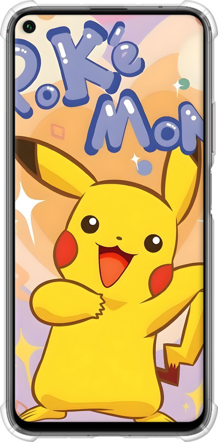 Силіконовий протиударний с посиленими кутами чехол Пикачу для Huawei Nova 5T - 6383sp-1833 изображение 
