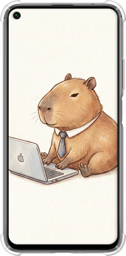 Силіконовий протиударний с посиленими кутами чехол Funny Capybara CEO Working для Huawei Nova 5T - 6777sp-1833 изображение 