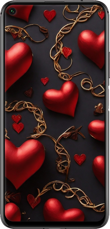 Силіконовий чехол Сердечки для Huawei Nova 5T - 5831u-1833 изображение 