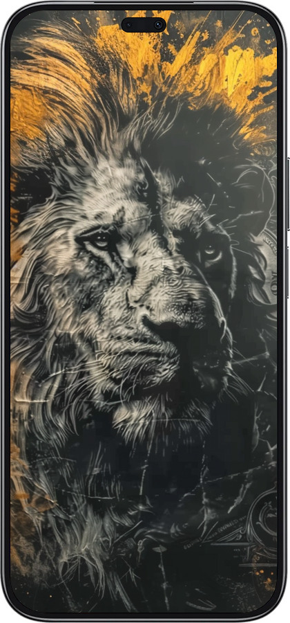 TPU чехол Лев в золотых красках для Huawei Honor 200 Lite - 6155b-3728 изображение 
